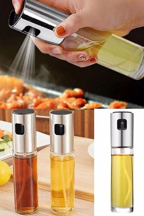 nefertiya Sprey Cam Şişe Zeytinyağı Sirke Yağ Püskürtücü Yağdanlık 100 ml