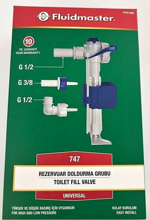 Fluidmaster Vitra Kale Serel Creavit Bocci Uyumlu Gömme Rezervuar Doldurma Grubu / Şamandıra