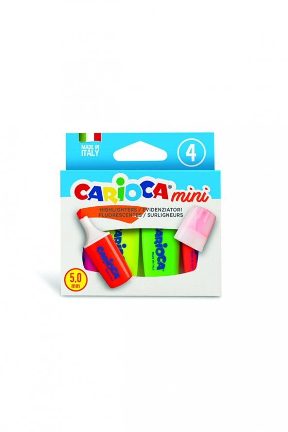 CARİOCA FOSFORLU MİNİ İŞARETLEME KALEMİ 4LÜ 4 RENK