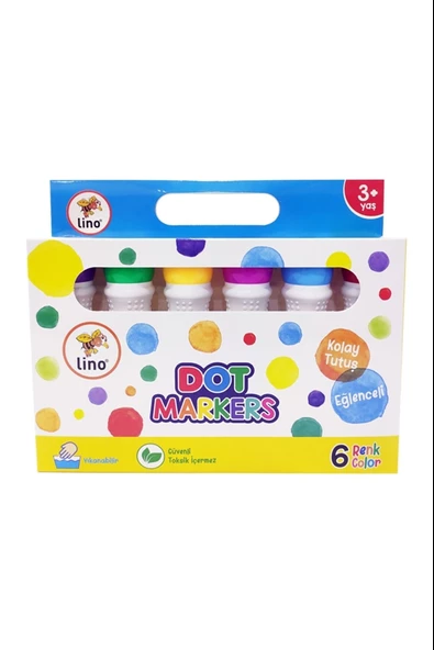 lino dot markers 6 lı yıkanabilir