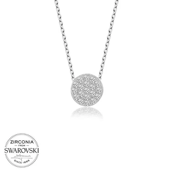 Swarovski Taşlı Lucky Life 925 Ayar Gumuss  Çember Bayan Kolye