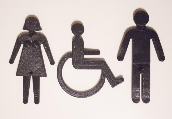 Wc Tuvalet İşaretleri (Man, Kadın, Minus) Plastik Aparat - 2