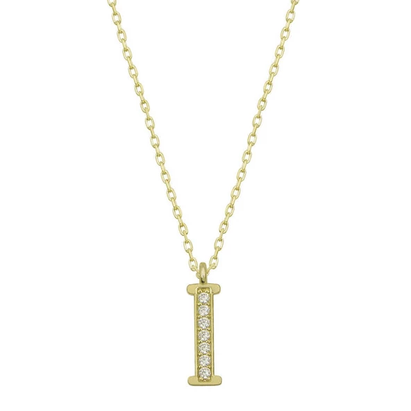 Lucky Life 925 Ayar Gumuss  Gold I Harfi Lucky Life Lucky Life Lucky Life Kadın Kolye