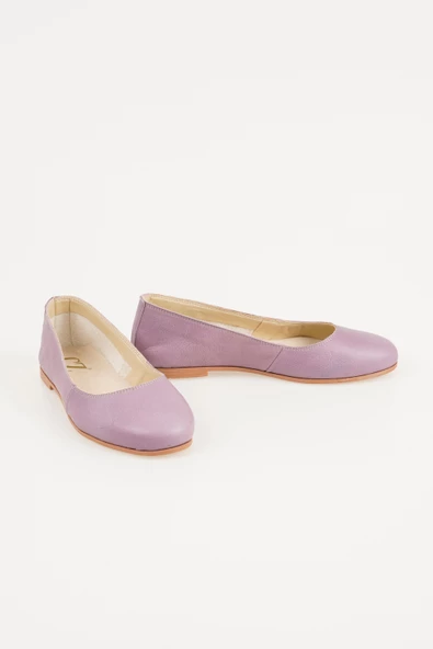 Hakiki Deri Kadın Babet Bağcıksız Düz Model Günlük Ayakkabı - Resim 11