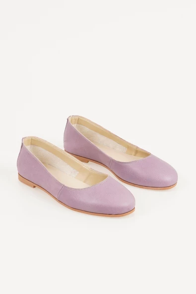 Hakiki Deri Kadın Babet Bağcıksız Düz Model Günlük Ayakkabı - Resim 12