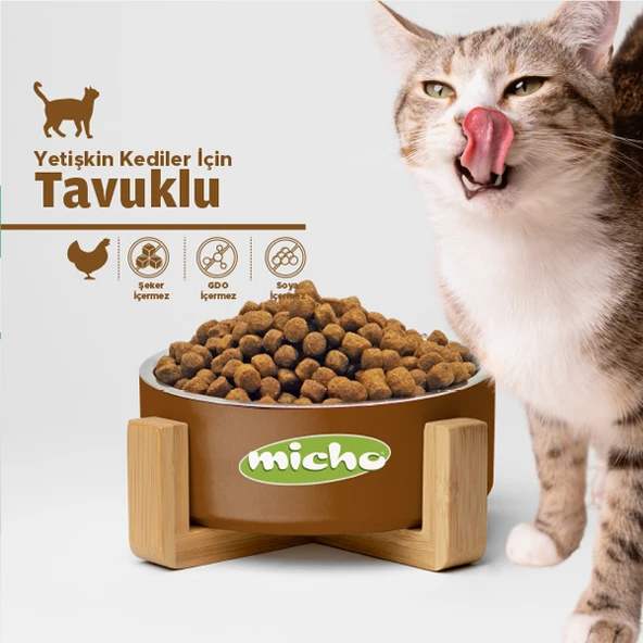 Micho Adult Cat Tavuklu Hamsi ve Pirinç Eşiliğnde Kedi Maması 3 kg Açık Mama - 3