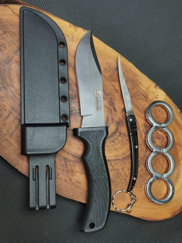 BİLTEK SHOP Outdoor İsme Özel Sert Kılıflı Avcı Bıçağı,Kılçık Çakı ve Yüzük Musta
