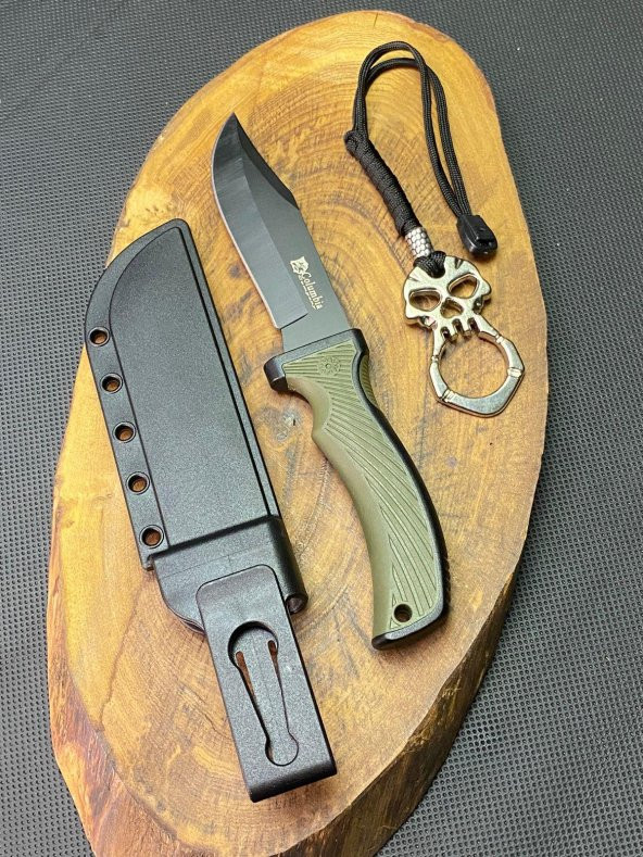 BİLTEK SHOP Outdoor Kamp Outdoor 21 cm Avcı Bıçağı + İpli Parmak Musta Seti