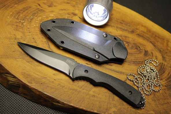 BİLTEK SHOP Outdoor Timberline Mini Pit Bull 16 cm Kolye Avcı Bıçağı El Fenerli - 1
