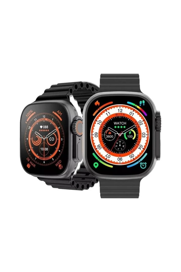 AbaTech Xiaomi İphone Samsung Huawei Tüm Telefonlar ile Uyumlu Watch 8 T800 Ultra Türkçe Çift Kordon - 2