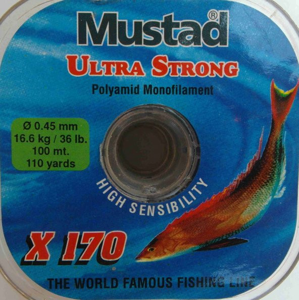 Mustad X170 Açık Mavi Monofilament Misina100 Mt