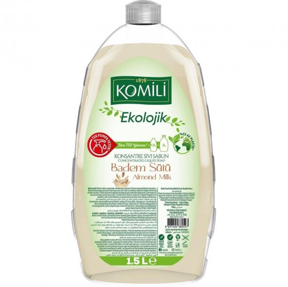 Komili Ekolojık Badem Sıvı Sabun 1500 Ml
