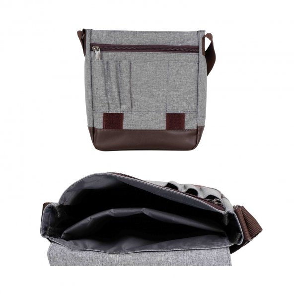 Bagacar Gri Unisex 9" 10" iPad ve Tabletli Postacı Çantası - 8