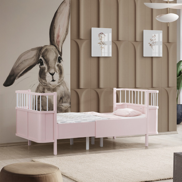 Setay MDF Beşik, Siesta Büyüyen Beşik 90x130 - Siesta Karyola 90x190 - Pembe - 2