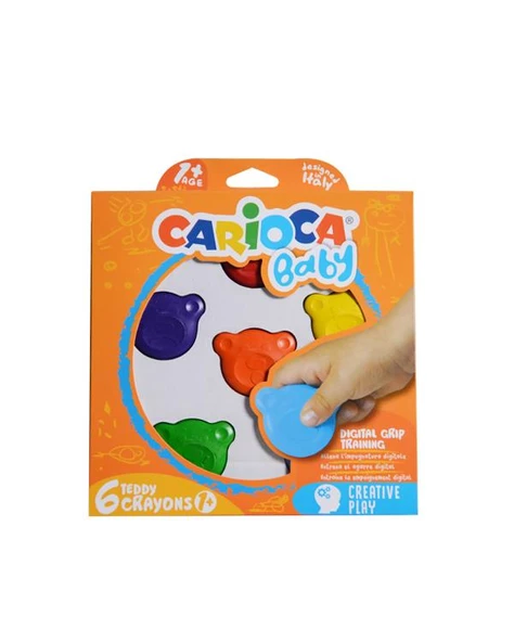 Carioca Teddy Şekilli Mum Boya ve Carioca Baby Marker 2 Adet Boyama Seti - 2