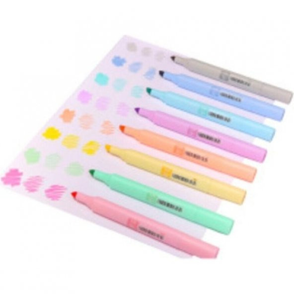 Chosch Fosforlu Kalem Pastel Renkler 8 Li Paket - 4
