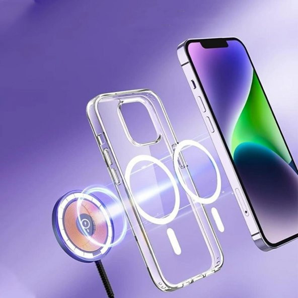 BİKAPAK MAGSAFE AIR IPHONE 15 PRO MAX ŞEFFAF KAPAK - Resim 3