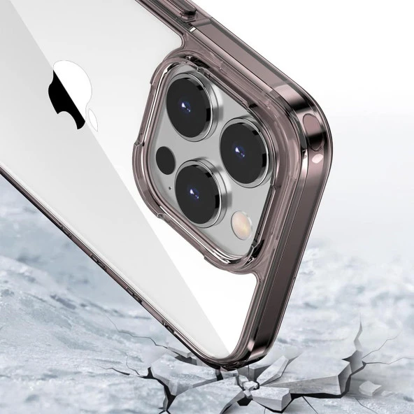 BİKAPAK ELIT CRYSTAL IPHONE 15 ŞEFFAF SİYAH KAPAK - Resim 3