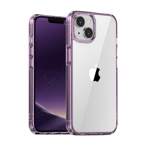 BİKAPAK ELIT CRYSTAL IPHONE 15 ŞEFFAF MOR KAPAK ürün görseli