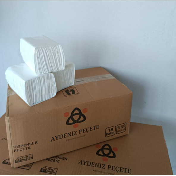 AYDENİZ PEÇETE Masaüstü  Dispenser Peçete 18 Paket 100 Lü 1800 Adet - 3