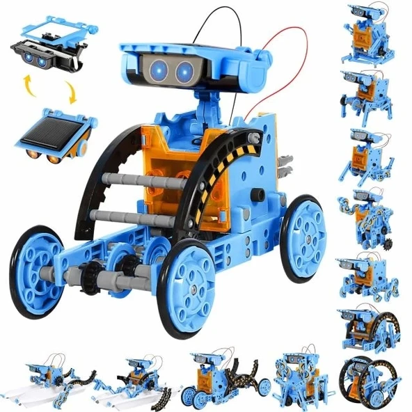 Sillbird STEM Projeleri 12'si 1 Arada Güneş Robotu Oyuncakları, (190 Parça)
