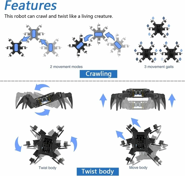 FREENOVE Uzaktan Kumandalı Hexapod Robot Kiti (Arduino IDE Uyumlu) - 3