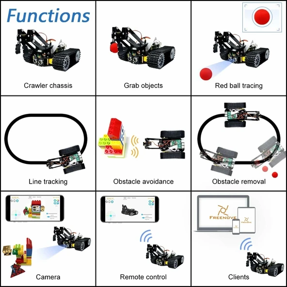 FREENOVE Tank Robot Kiti - Raspberry Pi Robot İçin - 3