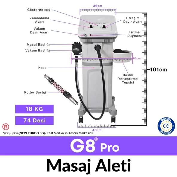 G8 Pro Masaj Aleti, Radyo Frekans+Vakum-Masaj-Zayıflama+G5 MASAJ IN ÜST MODELİ +3 ADET YAĞ - 5