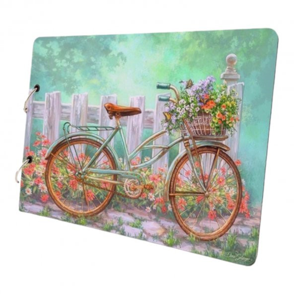 Çiçekli Bisiklet Tasarımlı Fotoğraf Albümü