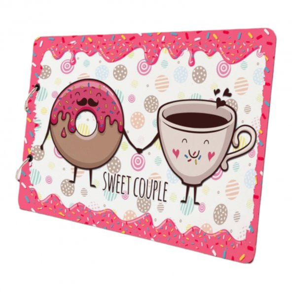 Donut ve Kahve Çift Tasarımlı Fotoğraf Albümü