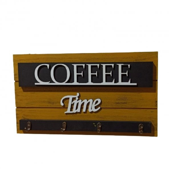 Ahşap Coffee Time Anahtarlık
