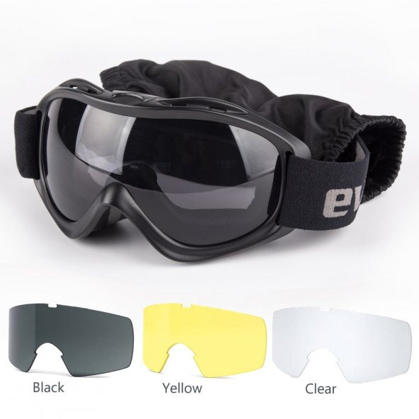 Evolite Ballistik Protector Goggle-Black MIL-PRF - 11