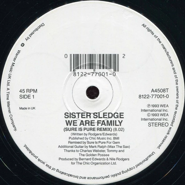 Sister Sledge – We Are Family '93 Mixes - Disco Tarz Plak alithestereo - 3