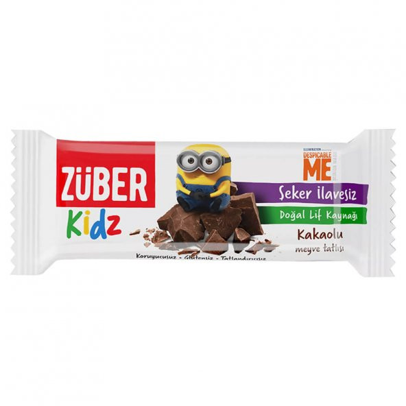 Glutensiz Kakaolu Kidz Meyve Tatlısı - Rafine Şekersiz - Züber