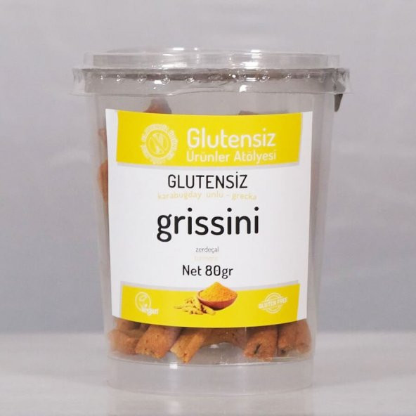 Glutensiz Grissini - Zerdeçal - 80gr - Glutensiz Ürünler Atölyesi