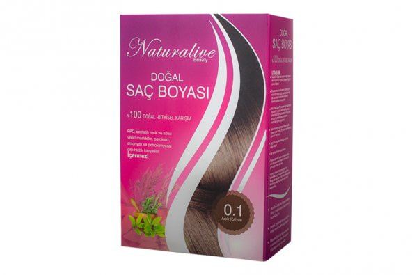 Doğal Saç Boyası - Açık Kahve - 100gr - Naturalive