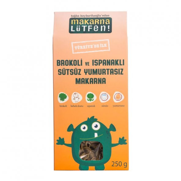 Sütsüz Yumurtasız Brokoli ve Ispanaklı Makarna - 250gr - Makarna Lütfen