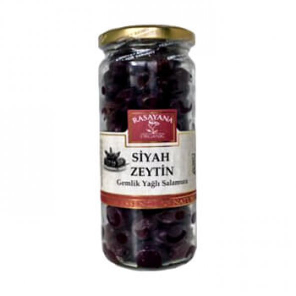 Organik Siyah Zeytin - Gemlik Yağlı Salamura - 310gr - Rasayana