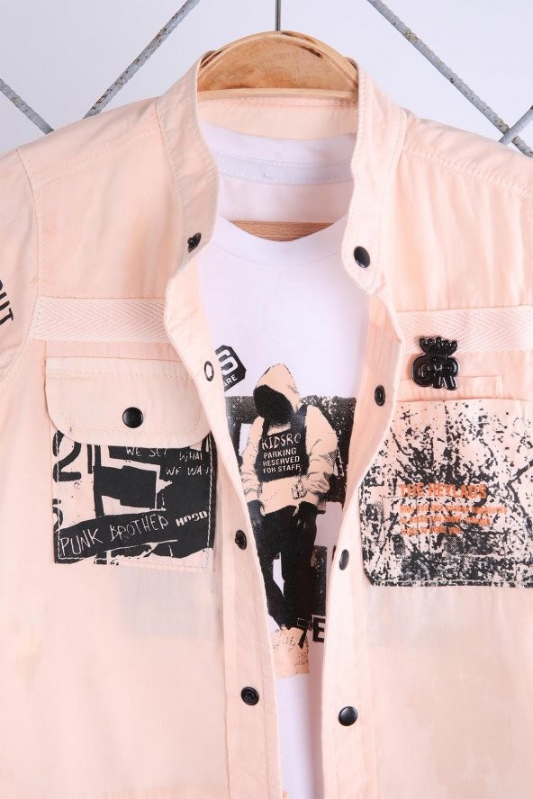 Babyhola Kısa Kol Gömlek Badi Pantolon Ayakkabı Erkek Çocuk Takım 4'lü Kombin 0745 - 2