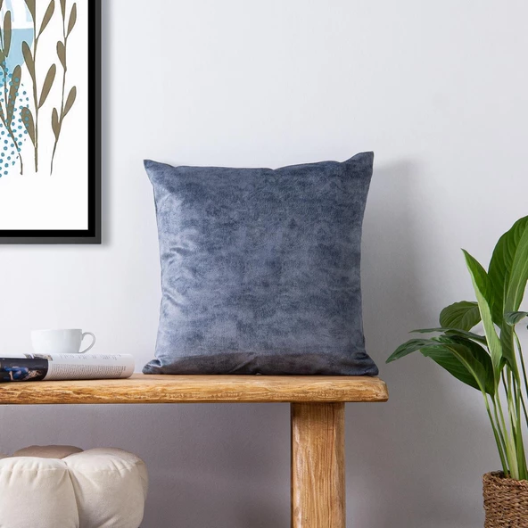 Homedius Dekoratif Klasik Kırlent Kılıfı 45x45cm  İndigo 45x45 - 2