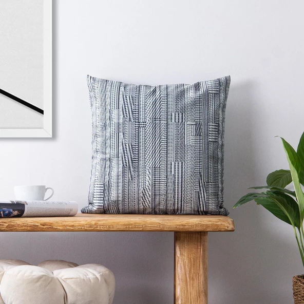 Homedius Dekoratif Klasik Kırlent Kılıfı 45x45cm  Koyu Mavi 45x45 - 2