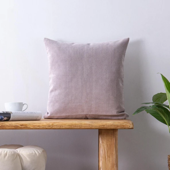Homedius Dekoratif Klasik Kırlent Kılıfı 45x45cm  Açık Gri 45x45 - 2