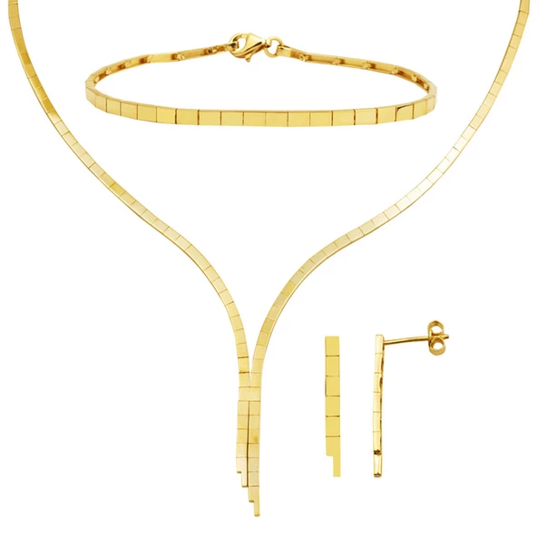 Taşsız Su Yolu Altın Takı Seti ürün görseli 1