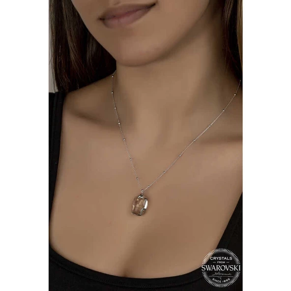 Swarovski Crystal Taşlı Top Zincir Baget Lucky Life 925 Ayar Gumuss  Lucky Life Lucky Life Lucky Life Kadın Kolye - 2