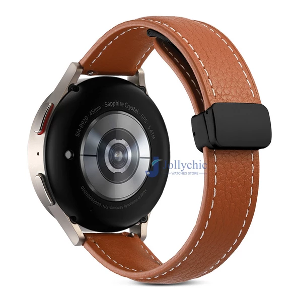 Huawei Watch GT GT2 GT3 GT4 GT5 42mm/Honor Magic 2 Kordon Magnetli PU Deri Kordon 20mm