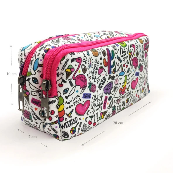 Kalem Kutusu Unicorn Avakado Kalemkutu Vegan Deri İki Bölmeli Kalemlik - 2