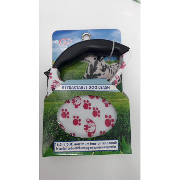 Makaralı Otomatik Köpek Tasması Desenli 5 Metre - 3