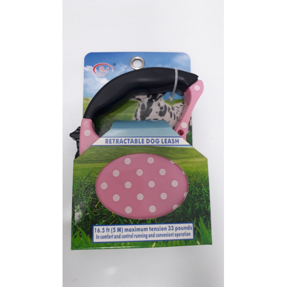 Makaralı Otomatik Köpek Tasması Desenli 5 Metre - 4