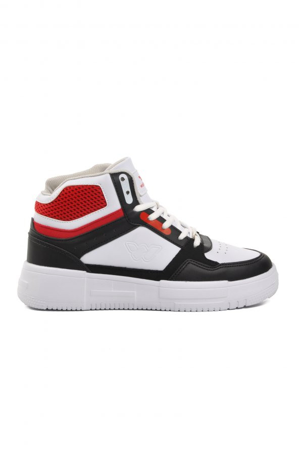 Walkway Berry Hi Beyaz-Siyah-Kırmızı Bağcıklı Unisex Hi Sneaker