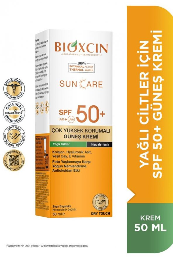 Bioxcin Sun Care Çok Yüksek Korumalı Yağlı Ciltler Için Güneş Kremi Spf 50+ 50ml
